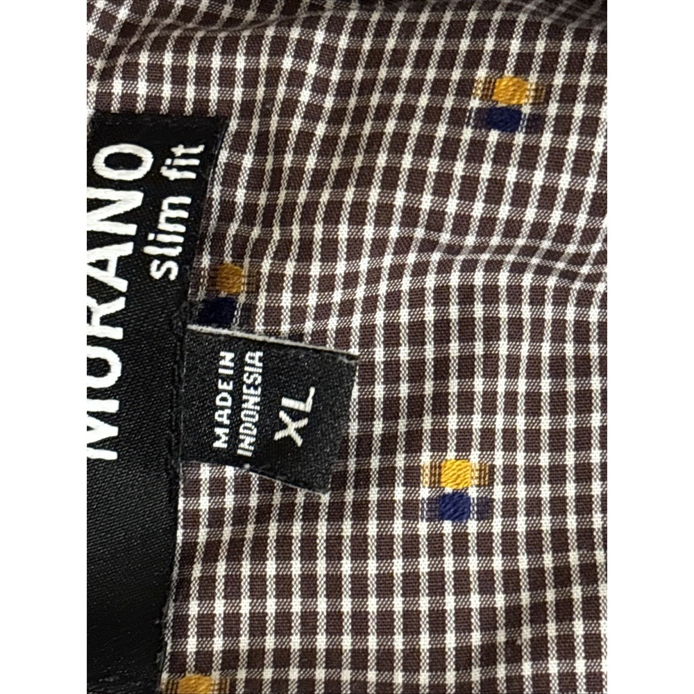 Murano XL Pineapple Geometric Print Button Front Dress Shirt French Cuffs - Picture 4 of 9
